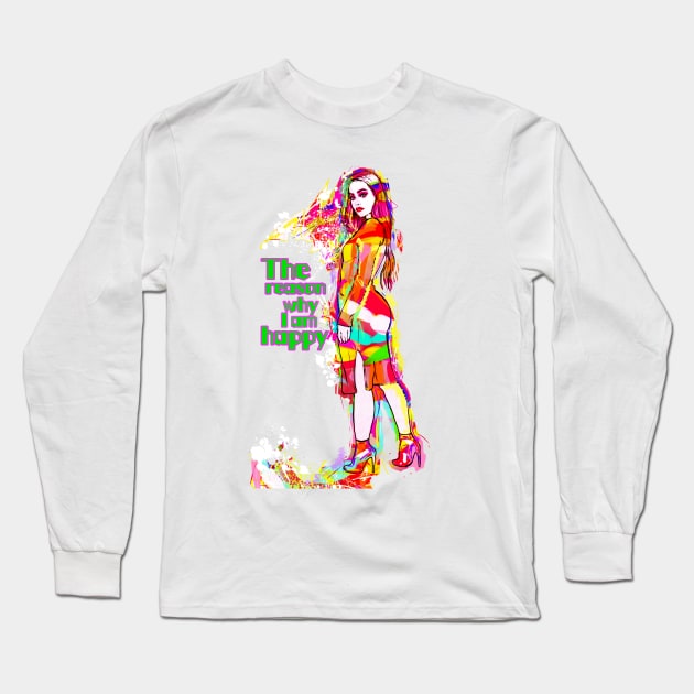 happy3 Long Sleeve T-Shirt by I am001